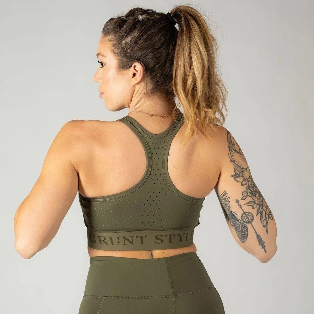 Women's Racerback Sports Bra - Olive