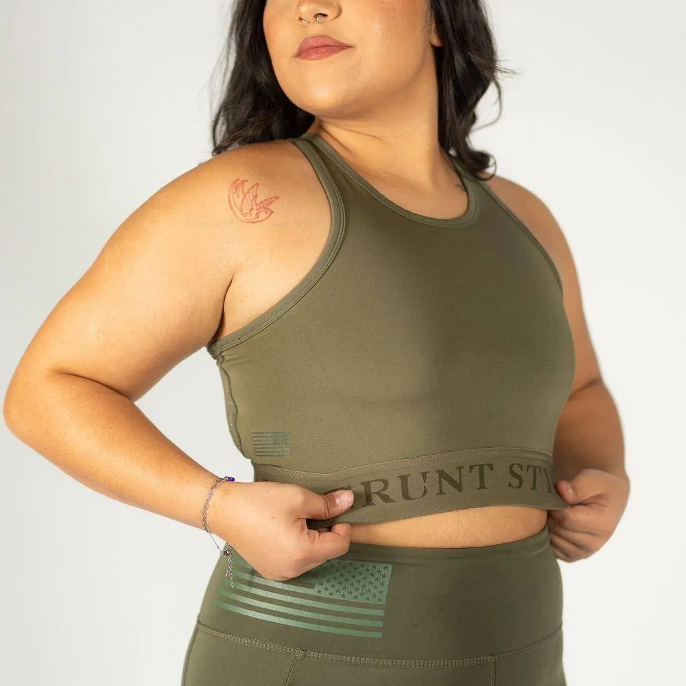 Women's Racerback Sports Bra - Olive