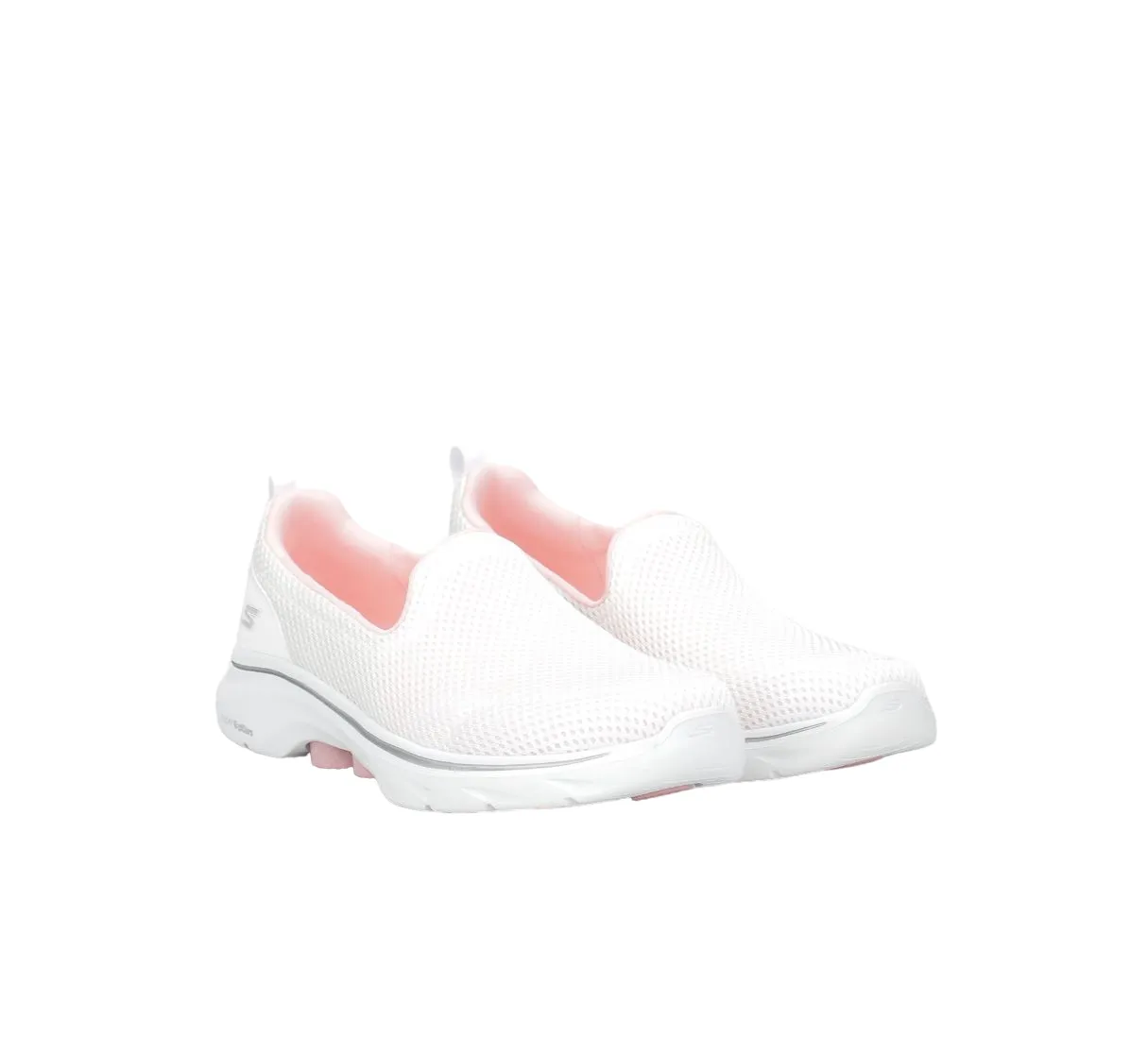 Womens Skechers Go Walk 7- Razi  White/ Pink Walking Shoes