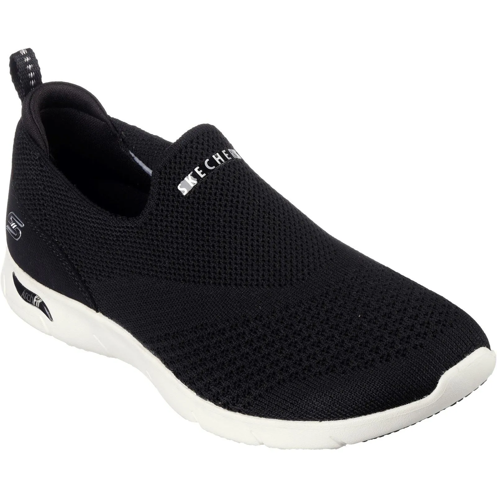 Women's Wide Fit Skechers 104164 Arch Fit Refine Don't Go Trainers - Black