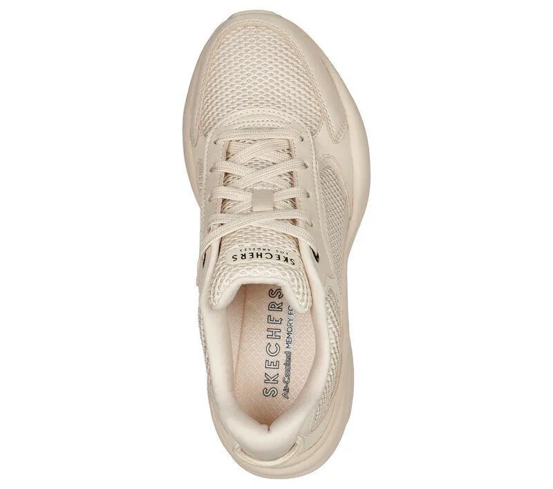 Women's Wide Fit Skechers 177402 Street Twisterz Lighten Up Trainers - Sand