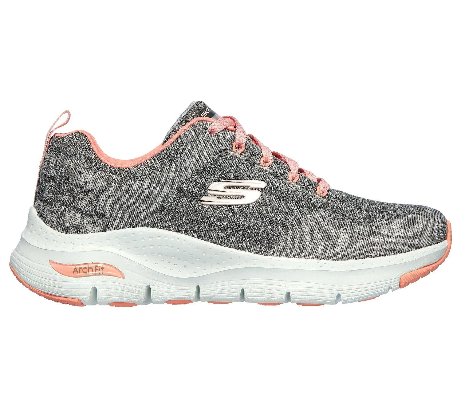 Womens Wide Fit Skechers Comfy Wave 149414 Arch Fit Trainers