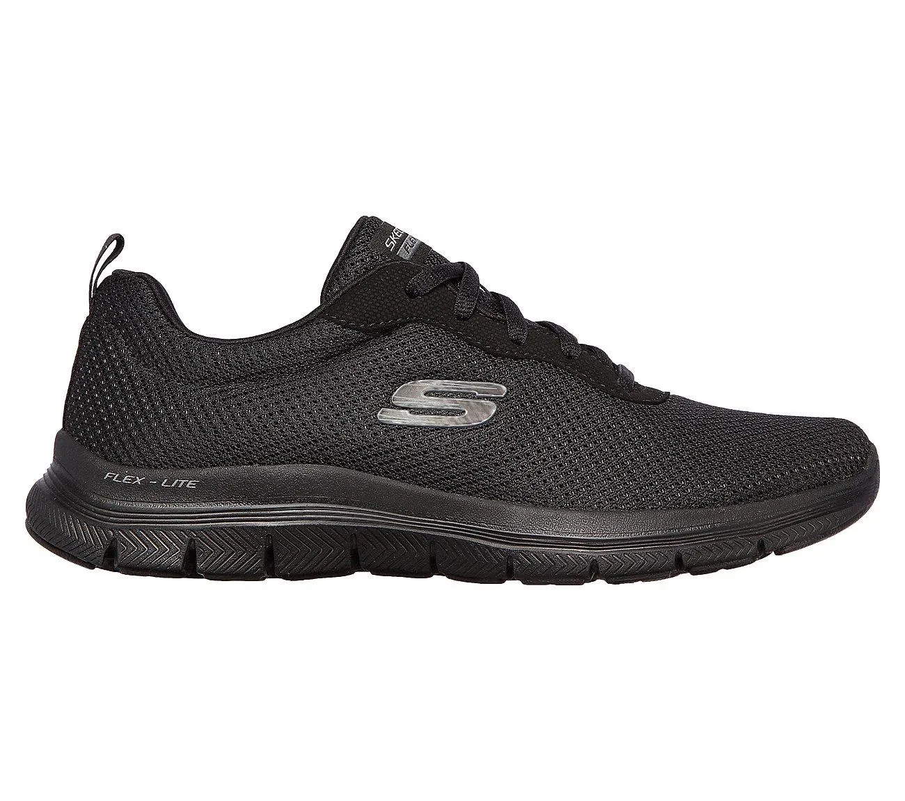 Womens Wide Fit Skechers Flex Appeal 4.0 - 149303 Walking Trainers - Black