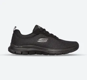 Womens Wide Fit Skechers Flex Appeal 4.0 - 149303 Walking Trainers - Black