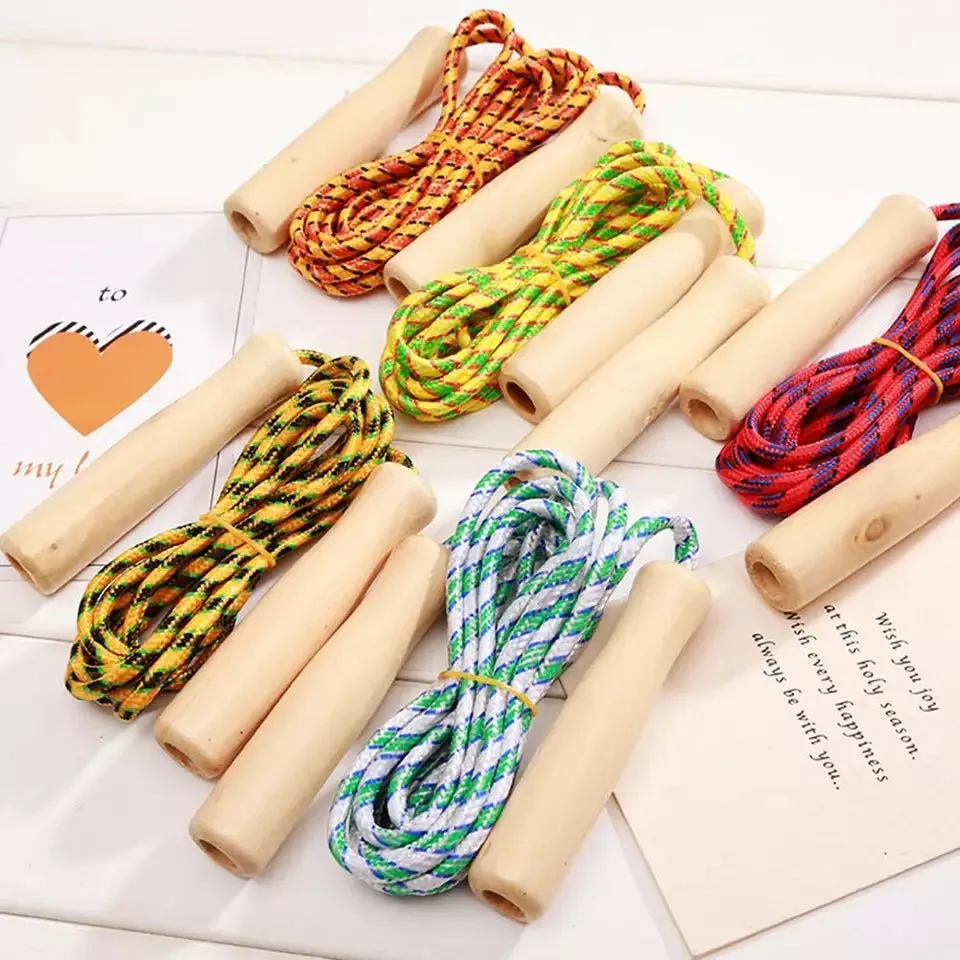 Wood skipping rope