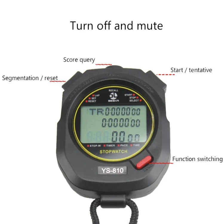 YS Electronic Stopwatch Timer Training Running Watch, Style: YS-860 60 Memories (White)